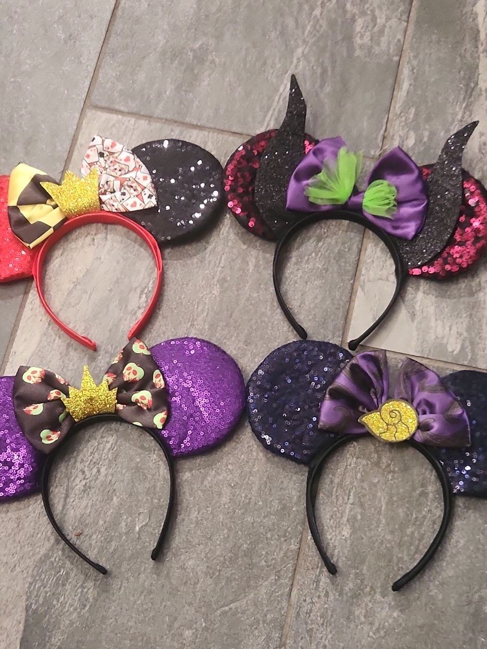 Disney Villans Sequin Ears Headbands Set Of 4